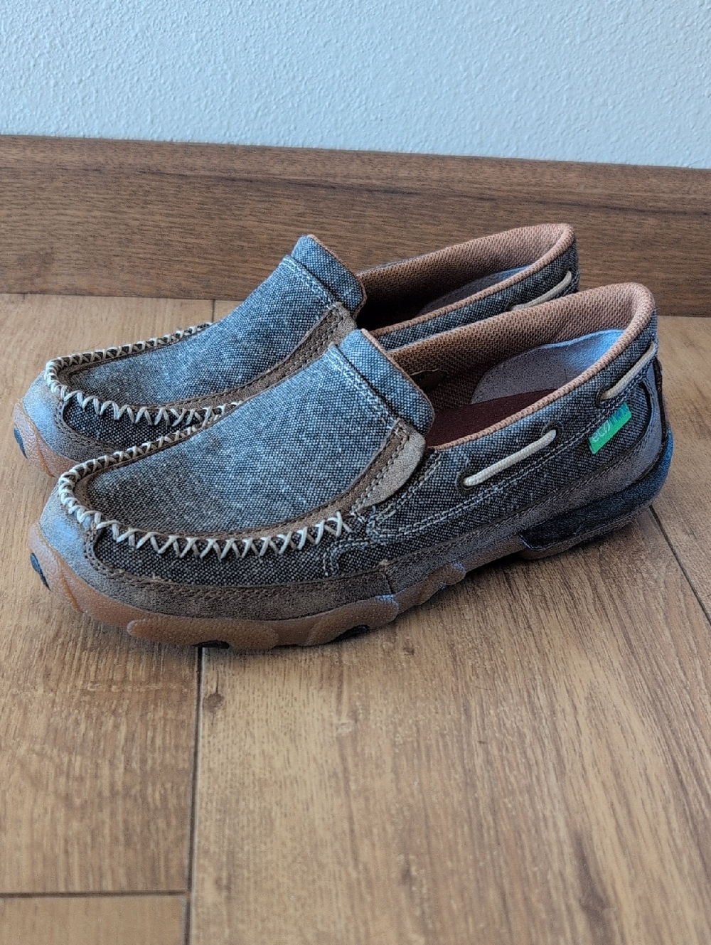 Twisted X Brown Canvas Slip-On Women's Loafers